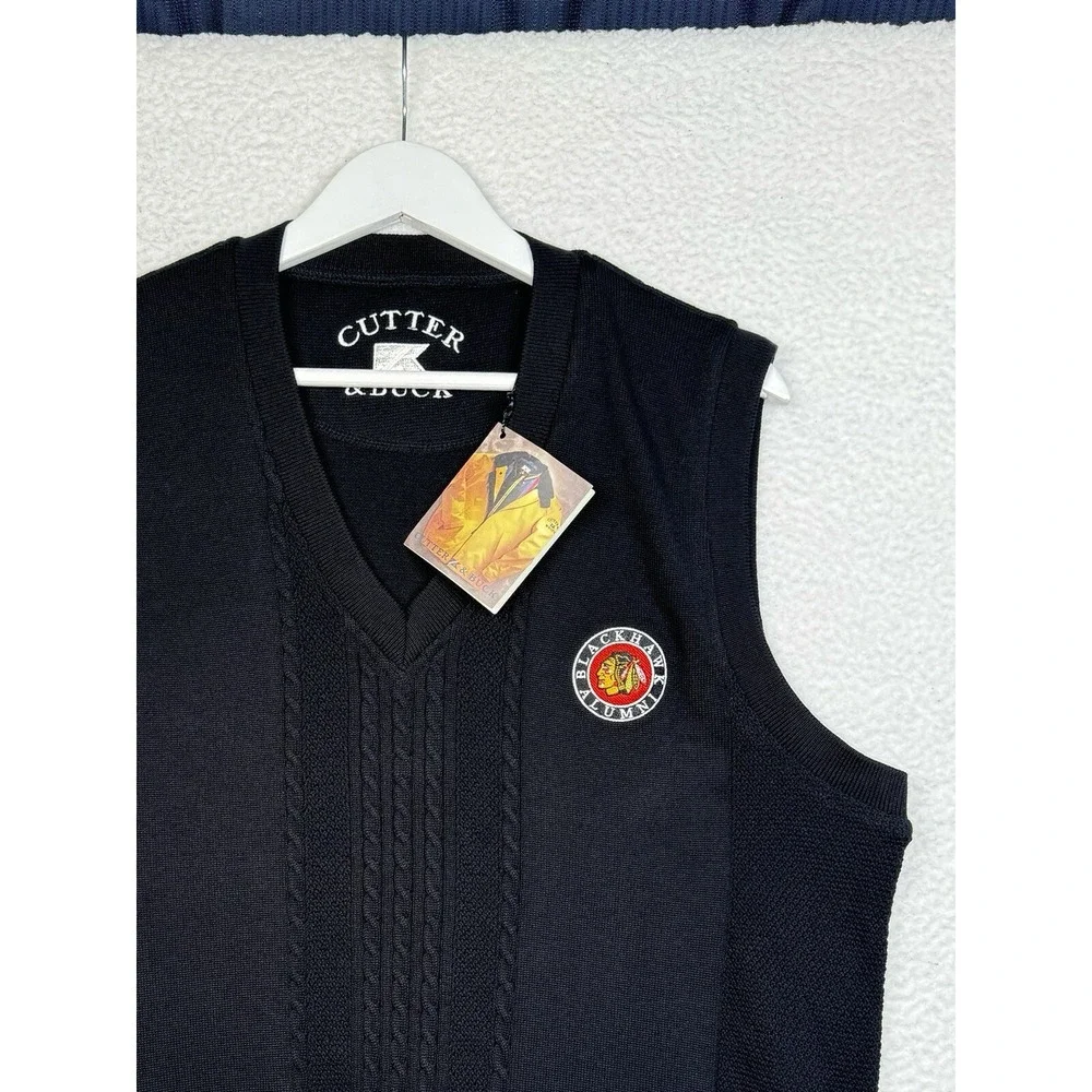 NEW - CUTTER & BUCK CHICAGO BLACKHAWKS ALUMNI Cotton Vest - Men's Medium